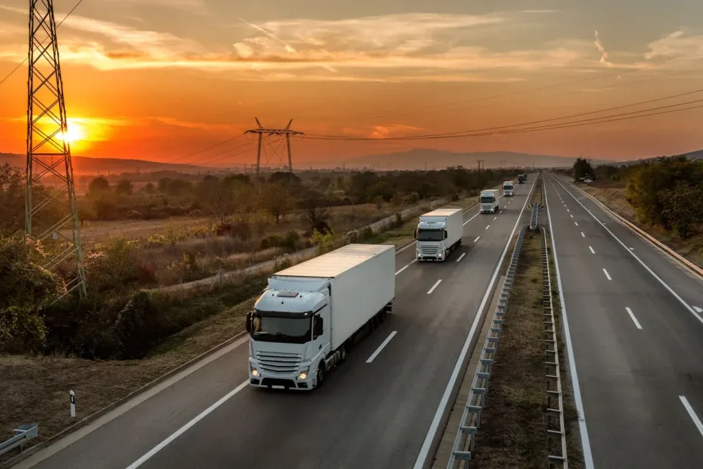 Semi-truck driving on the highway